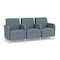 Lesro Siena Lounge Reception 3 Seat Tandem Seating, Brushed Steel, RF Serene Upholstery SN3103 - alternate 1